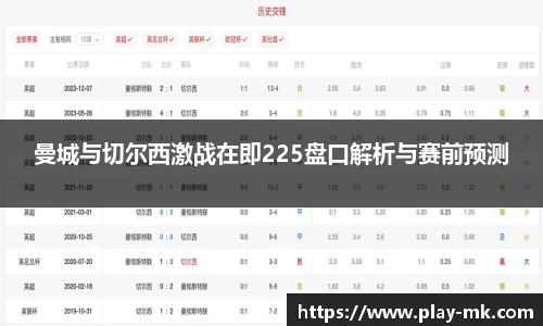 曼城与切尔西激战在即225盘口解析与赛前预测